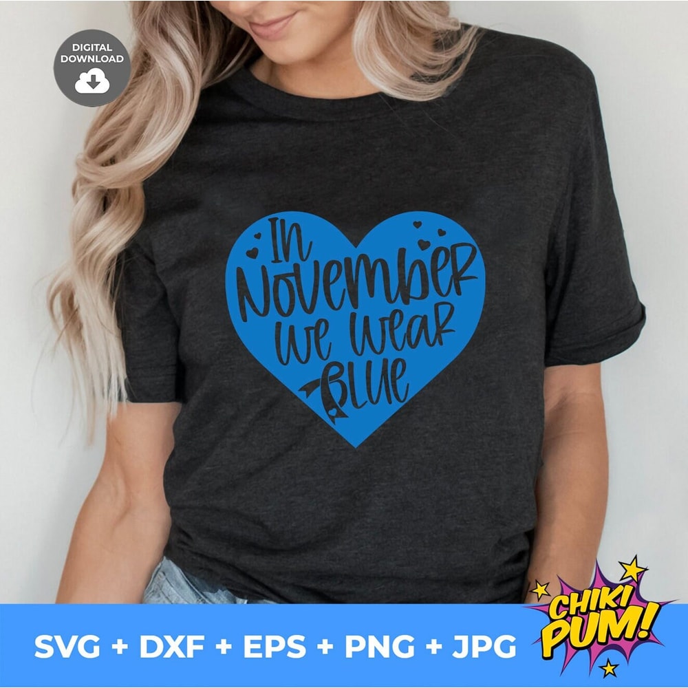 In November we wear blue SVG, Blue November, Diabetes awareness SVG, Blue ribbon SVG - 5.jpg