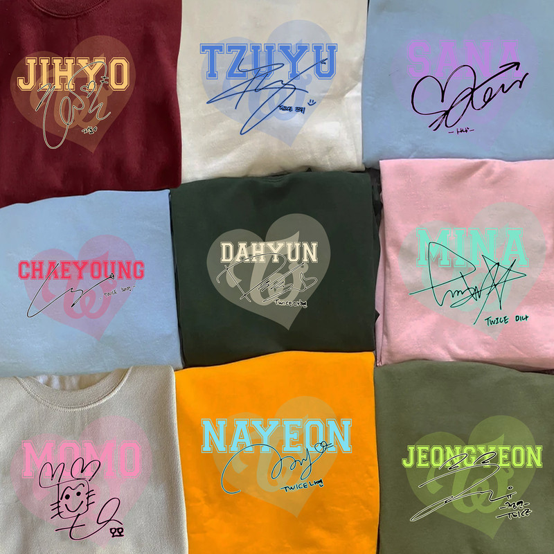Twice Members shirt, Twice Sweatshirt, Twice Signatures, Once Gifts, Twice Merch, Kpop Fan shirt, Twice Jeongyeon Sana Dahyun Momo shirt - 2.jpg