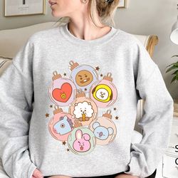 vintage bts bt21 christmas shirt, christmas in july shirt, k