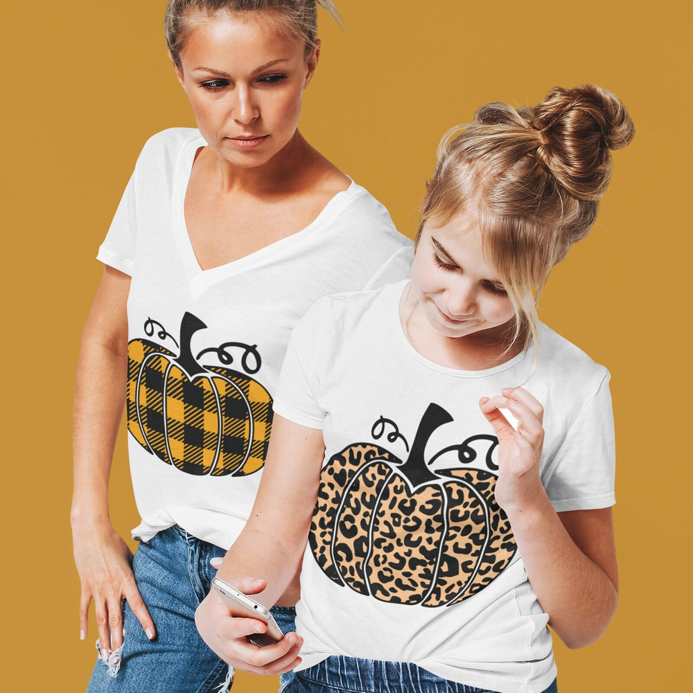 Leopard Print Pumpkin SVG, Buffalo Plaid Pumpkin SVG, Thanksgiving Pumpkin Svg, Cricut, Silhouette - 2.jpg