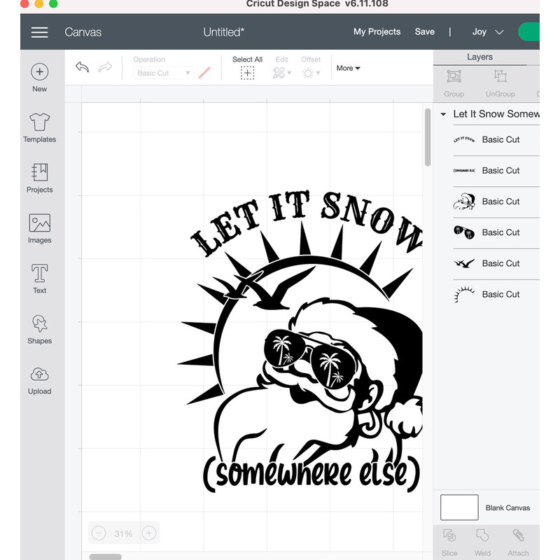 Let it Snow somewhere else SVG, Christmas at the beach svg, Santa at the beach, Christmas on the beach, Christmas at the tropic cut files - 6.jpg