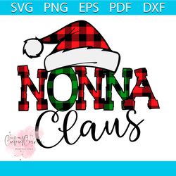 nonna claus svg, christmas svg, checked svg, santa claus hat svg