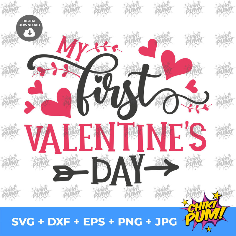 My first Valentine's day Girl svg, 1st Valentines Girl, Baby first Valentine, Baby girl Valentine - 3.jpg