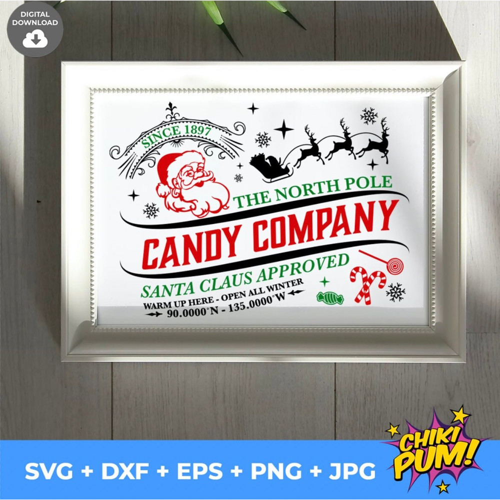 North Pole Candy Company SVG, Candy Company SVG, Christmas SVG, Candy Cane svg, png, eps, dxf, jpg - 2.jpg