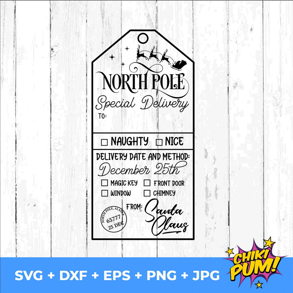 North Pole Delivery tag SVG, Christmas Gift Tag, Special Delivery from the North Pole, svg, png, jpg, dxf, eps - 2.jpg