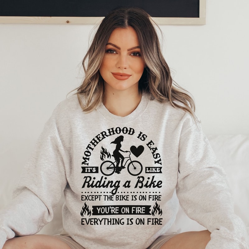 Motherhood is easy svg, It's like riding a bike svg, Motherhood svg, Being a mom is easy svg, Funny motherhood skull svg, Mom Life Svg - 7.jpg