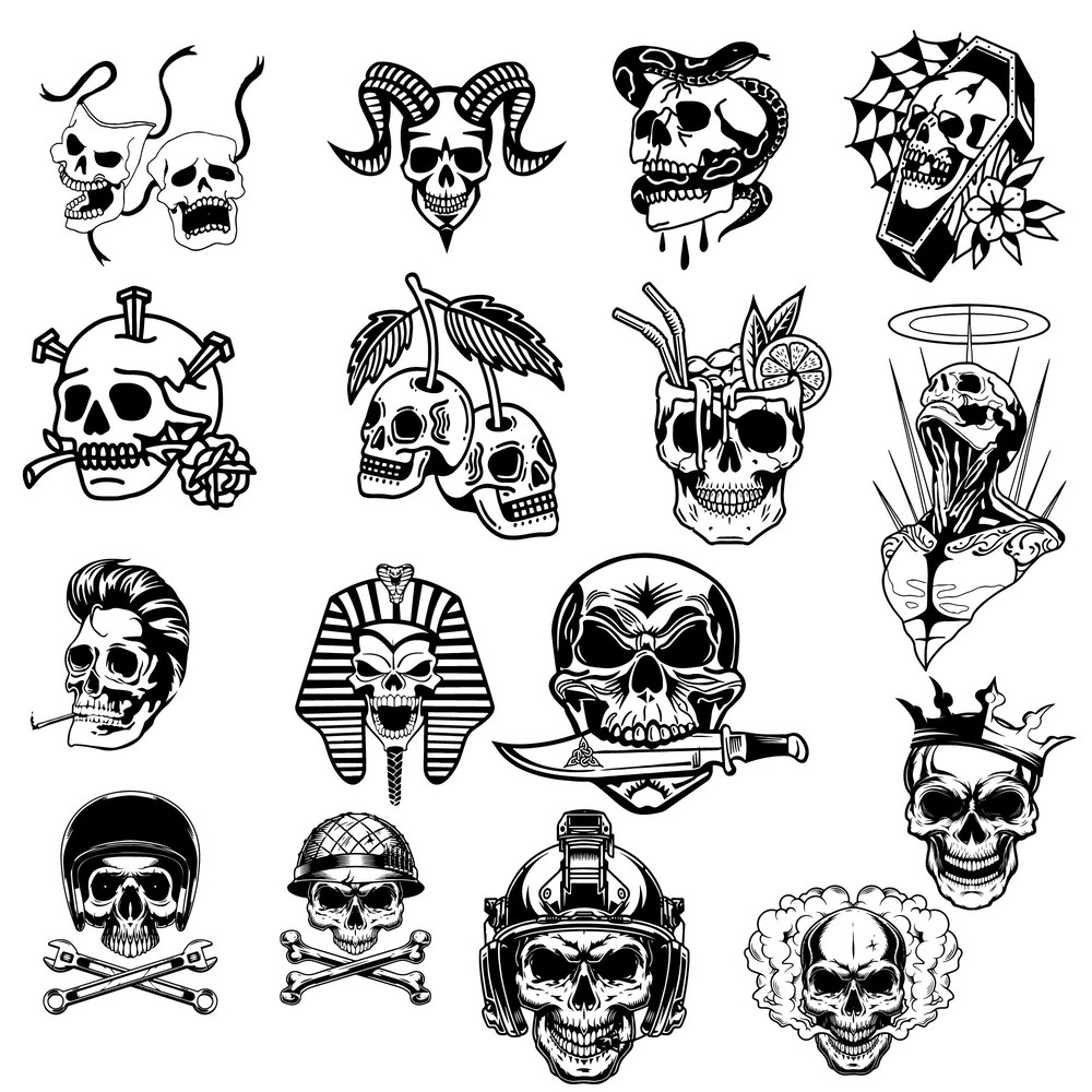 Skull svg bundle, skull png files, sugar skulls svg, Skull PNG Bundle, Skull Head Svg, Instant download - 3.jpg