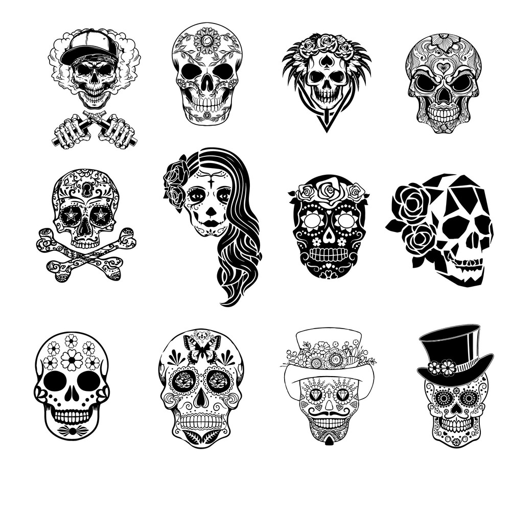 Skull svg bundle, skull png files, sugar skulls svg, Skull PNG Bundle, Skull Head Svg, Instant download - 4.jpg