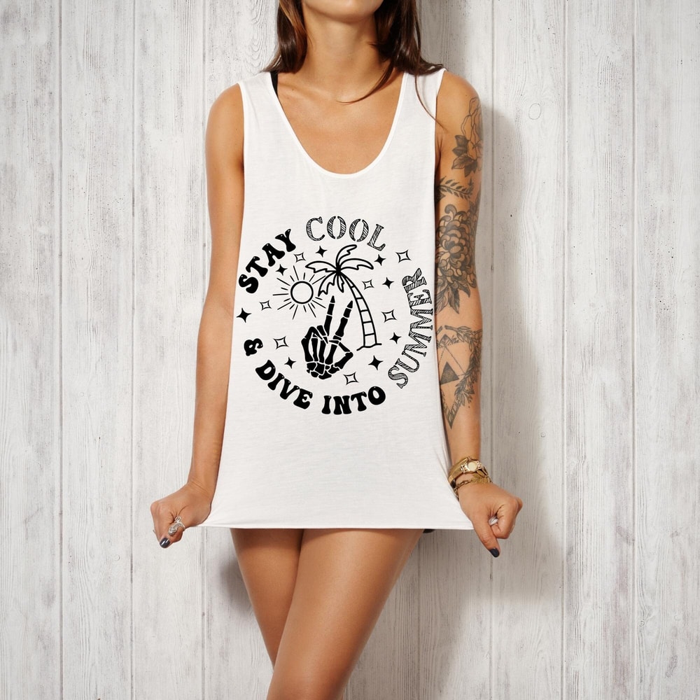 Stay Cool and Dive Into Summer SVG, Retro summer png, Summer vibes svg, Trendy shirt svg, Front and back svg, Trendy summer svg, Beach Svg - 2.jpg