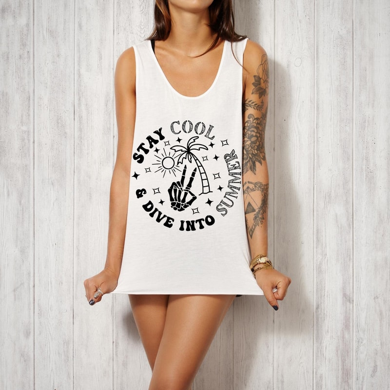 Stay Cool and Dive Into Summer SVG, Retro summer png, Summer vibes svg, Trendy shirt svg, Front and back svg, Trendy summer svg, Beach Svg - 2.jpg