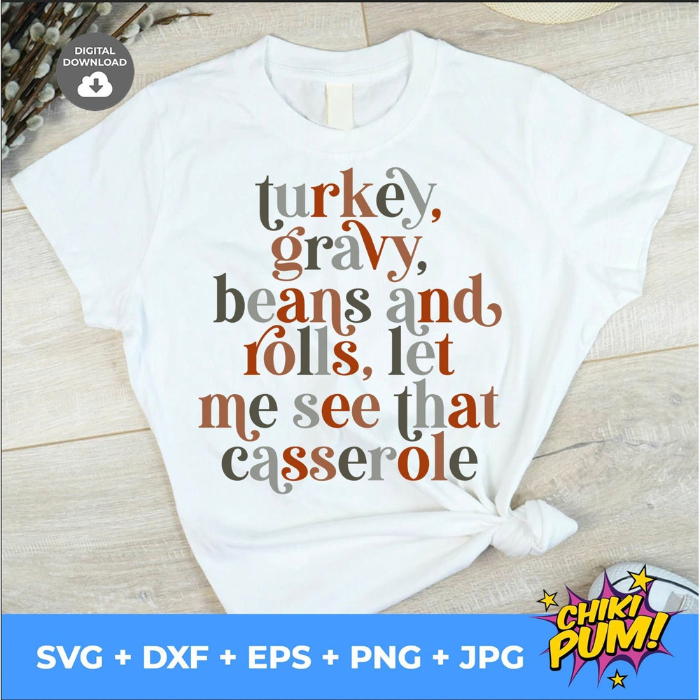 Turkey, gravy, beans and rolls, let me see that casserole SVG, PNG, Retro, thanksgiving tshirt, Instant download, digital - 2.jpg
