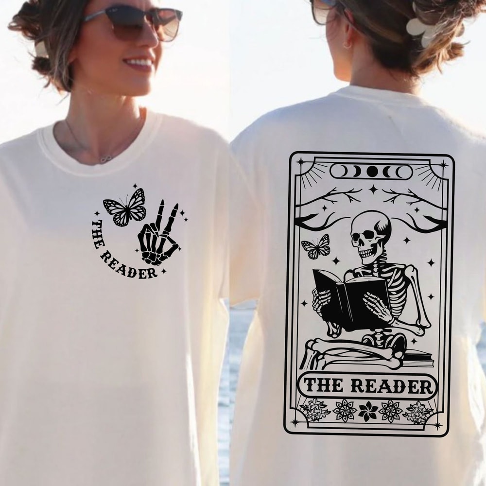 The reader tarot card SVG, Skeleton reading svg, The reader svg, Book lover svg, Reading svg, Booktrovert svg,Reader Svg, funny book svg - 4.jpg