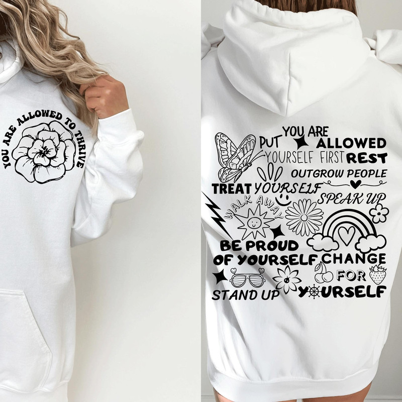 You Are Allowed To Thrive svg, Retro shirt svg, Front pocket svg, Aesthetic svg designs, Groovy svg, Motivational quote svg - 2.jpg