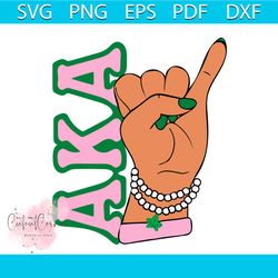 aka hand svg, sorority svg, aka pink and green hand sign svg