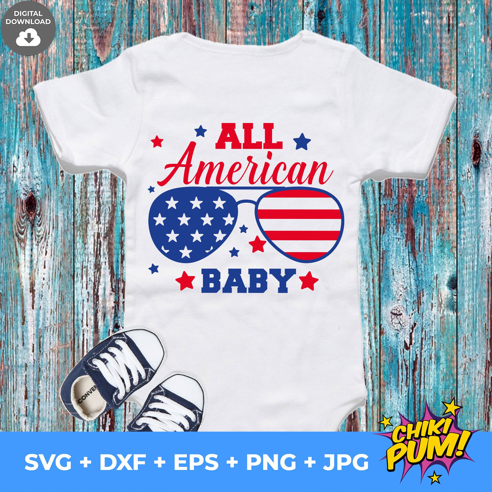 All American Baby Svg, Boy 4th of July Svg, Funny 4th of July Svg, July Fourth, Star Spangled, Kids Patriotic Svg File for Cricut - 8.jpg