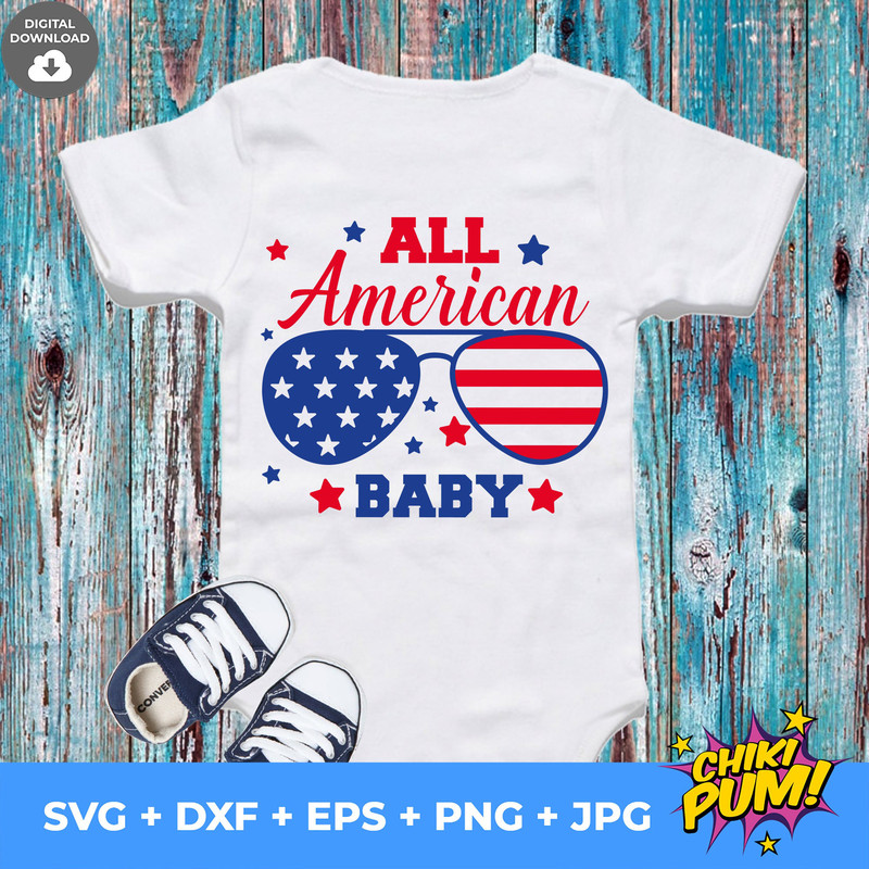 All American Baby Svg, Boy 4th of July Svg, Funny 4th of July Svg, July Fourth, Star Spangled, Kids Patriotic Svg File for Cricut - 8.jpg