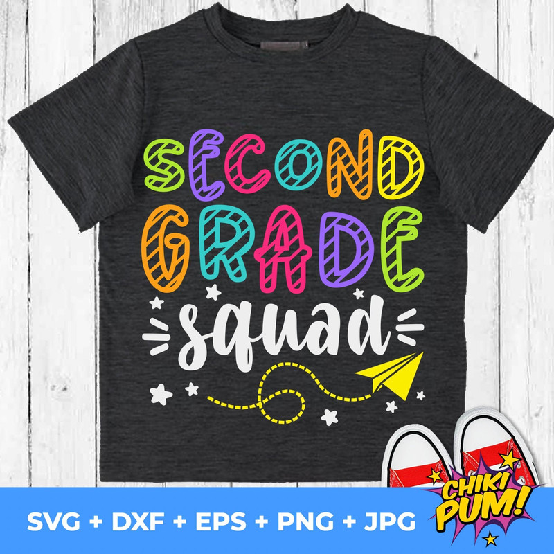 Back to School Second Grade Squad svg png jpg dxf eps, Cut file, 2nd grade shirt SVG, 2nd Grade svg, First Day Cut files - 1.jpg