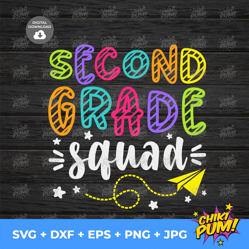 Back to School Second Grade Squad svg png jpg dxf eps, Cut file, 2nd grade shirt SVG, 2nd Grade svg, First Day Cut files - 5.jpg
