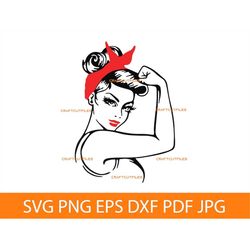 rosie the riveter svg png dxf