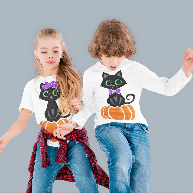 Cute Black Cat Svg, Halloween Boy Svg, Boy Cat Svg, Boys Monogram Svg, Kids Cut Files, Silhouette Cricut, Black Cat Cut files - 2.jpg