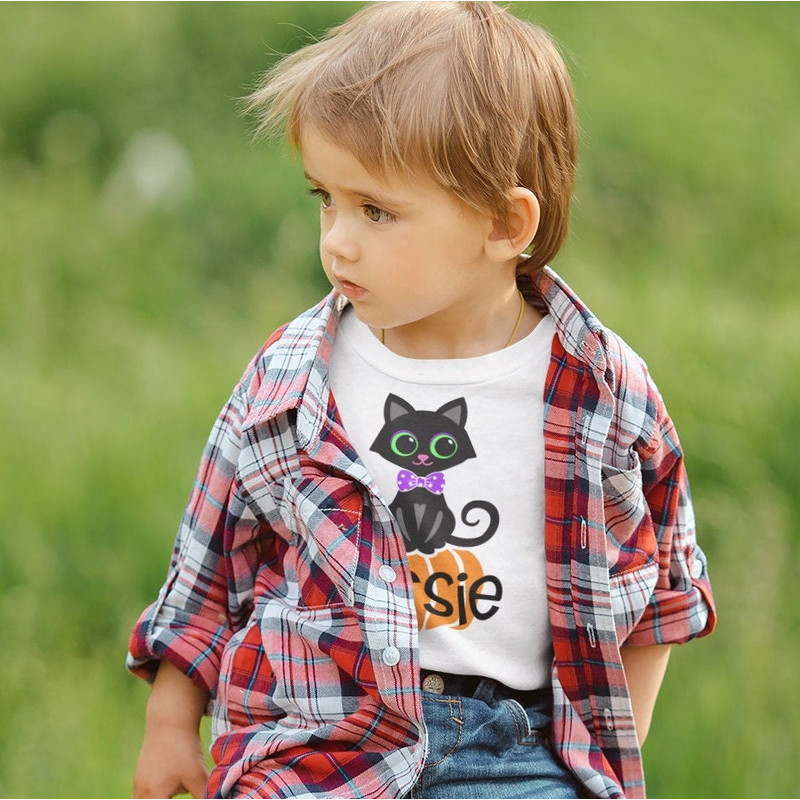 Cute Black Cat Svg, Halloween Boy Svg, Boy Cat Svg, Boys Monogram Svg, Kids Cut Files, Silhouette Cricut, Black Cat Cut files - 4.jpg