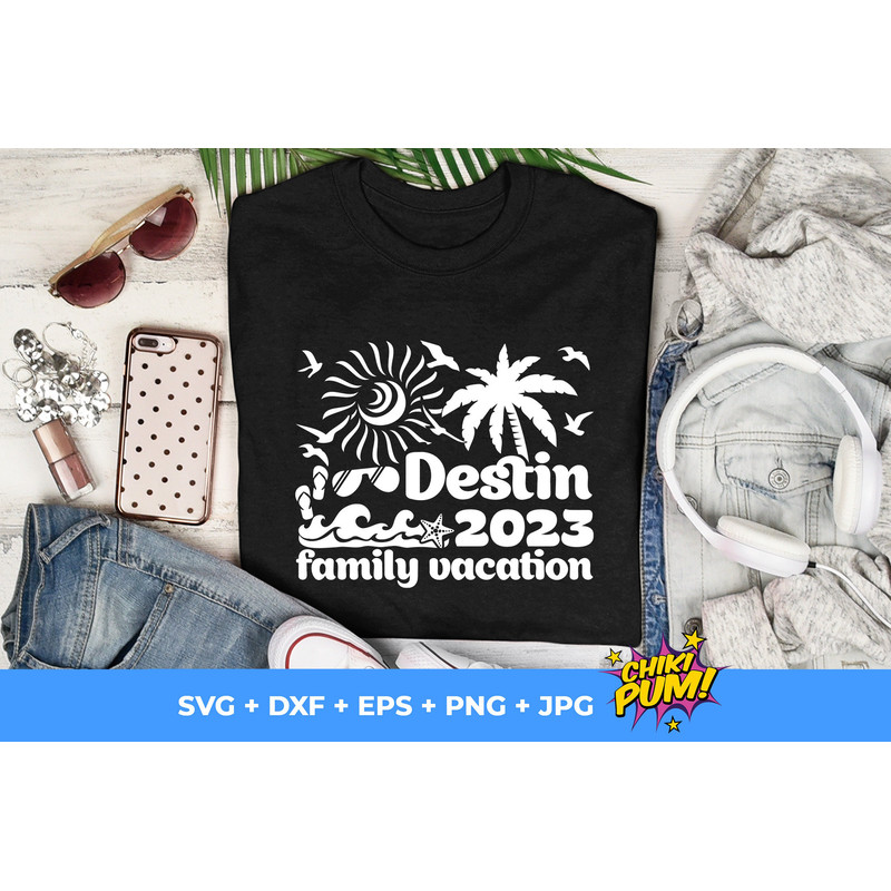 Destin Beach 2023 svg, Summer Beach Vacation, Destin Florida svg, Iron on, cut file silhouette, cricut Instant download - 4.jpg
