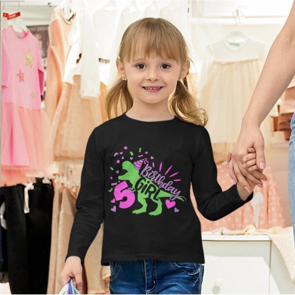 Dinosaur Birthday Girl Svg, Fifth Birthday Cut File, Five Rex Svg, 5th Birthday Svg Dxf Eps Png, T-Rex Shirt Design, Silhouette Cricut - 4.jpg