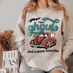 ghouls just wanna have fun halloween sweatshirt, retro funny