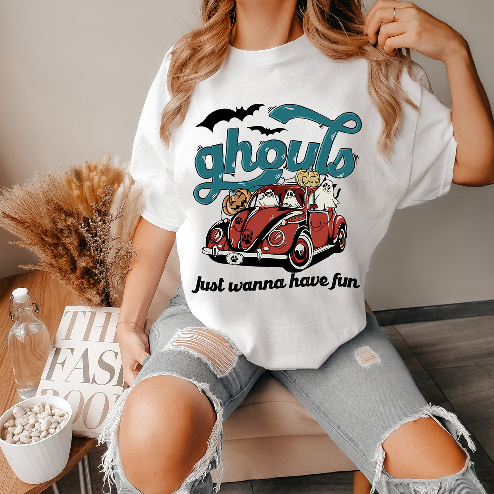 Ghouls Just Wanna Have Fun Halloween Sweatshirt, Retro Funny Ghost Cat Sweatshirt, Black Cat Halloween Spooky Season Sweater For Cat Lady - 8.jpg