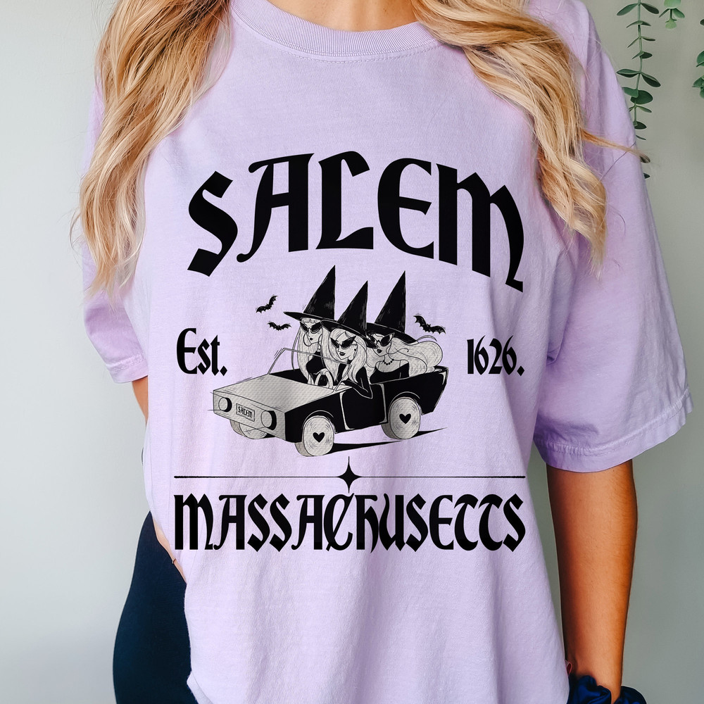 Halloween Comfort Colors® Shirt, Retro Salem Massachusetts Shirt, Vintage Spooky Season Shirt for Woman - 2.jpg