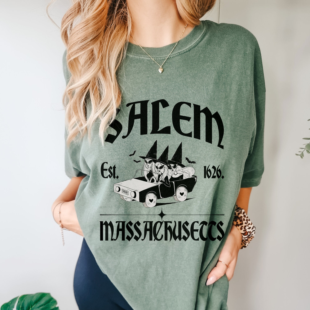 Halloween Comfort Colors® Shirt, Retro Salem Massachusetts Shirt, Vintage Spooky Season Shirt for Woman - 4.jpg