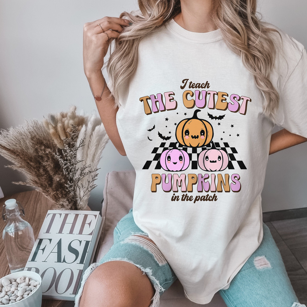 Halloween Teacher Shirts, Retro Halloween Shirts, The Cutest Pumpkins Shirt, Kindergarten Teacher Tee, Halloween Comfort Colors® T-shirt - 3.jpg