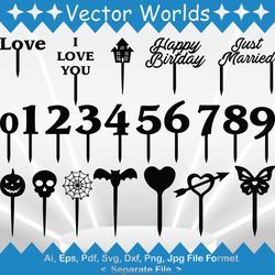 Cake Topper svg, Cake Toppers svg, Cake, Topper, SVG, ai, pdf, eps, svg, dxf, png, Vector
