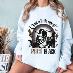 just a little ray of pitch black halloween sweatshirt, retro
