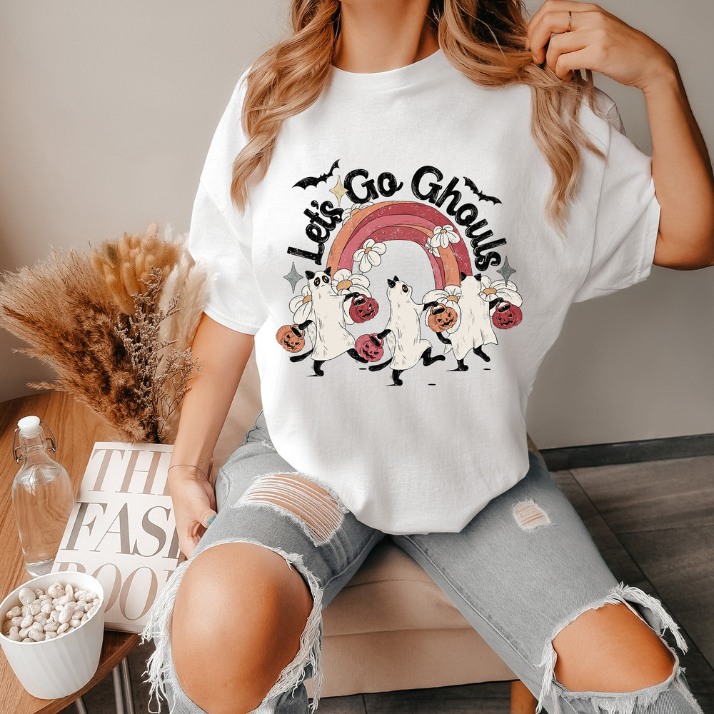 Let's Go Ghouls Halloween Sweatshirt, Retro Funny Cat Sweatshirt For Cat Lovers, Black Cat Halloween Spooky Season Sweater - 7.jpg