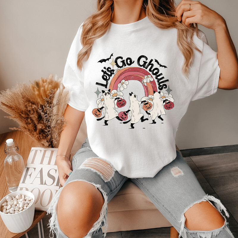 Let's Go Ghouls Halloween Sweatshirt, Retro Funny Cat Sweatshirt For Cat Lovers, Black Cat Halloween Spooky Season Sweater - 7.jpg