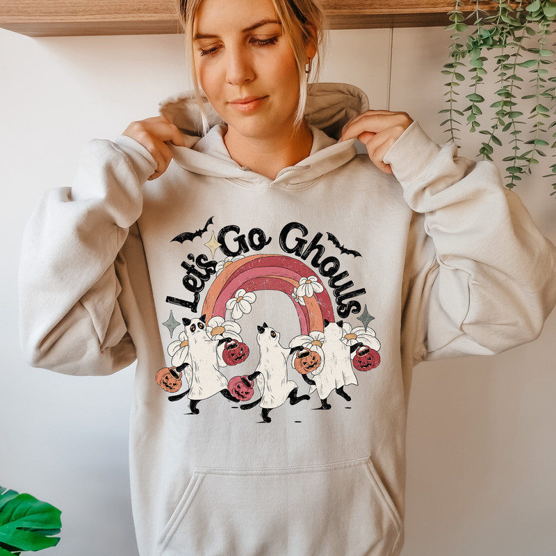 Let's Go Ghouls Halloween Sweatshirt, Retro Funny Cat Sweatshirt For Cat Lovers, Black Cat Halloween Spooky Season Sweater - 8.jpg