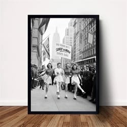 vintage photography skate to work roller skating poster canvas wall art home decor (no frame)