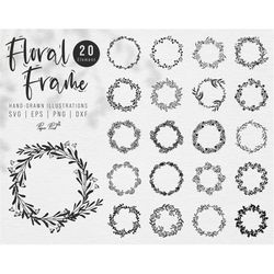 floral frame svg, floral wreath svg, flower frame svg, floral border svg, flower wreath svg, circle frame svg, wedding f