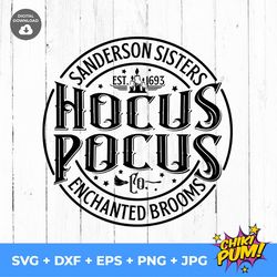 hocus pocus sanderson sisters enchanted brooms svg round hocus pocus svg halloween svg cricut silhouette files hal