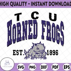 Vintage 90's TCU Horned Frogs Svg, Vintage Style University Of TCU Svg Png Dxf,  NCAA Svg, NCAA Sport Svg, Digital Downl