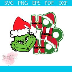mean green ho ho ho png santa christmas face svg, christmas svg