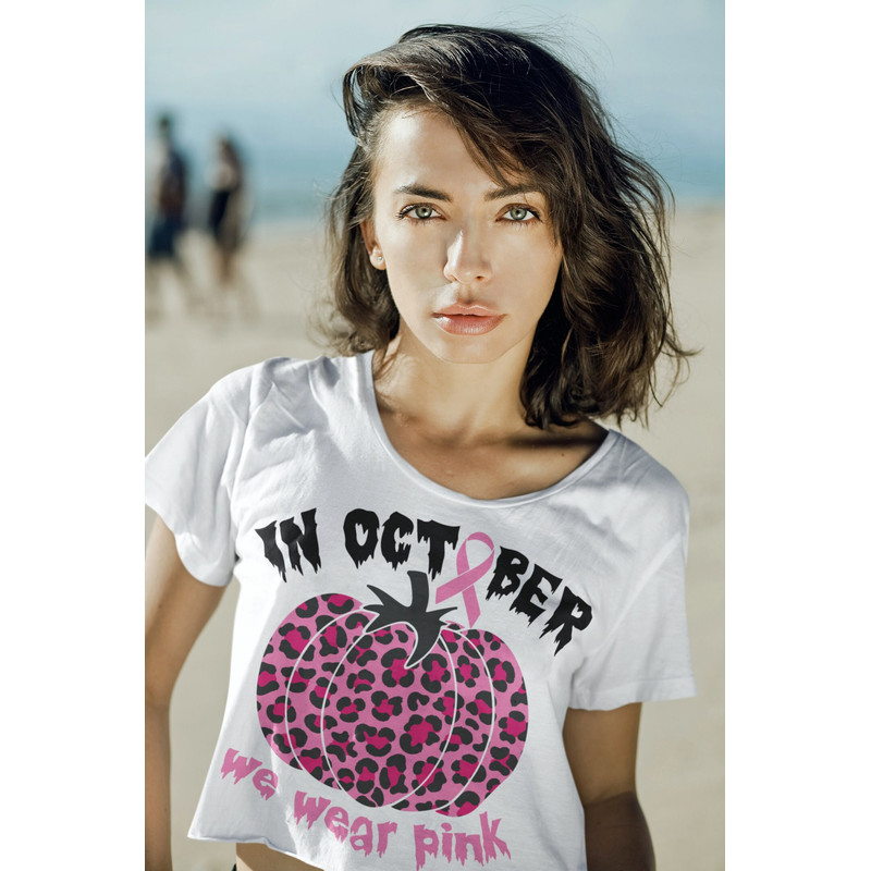 In October We Wear Pink svg, Breast Cancer Awareness, Pink Ribbon, Pink October svg, Pumpkin Leopard, Digital Download, svg dxf png jpg eps - 2.jpg