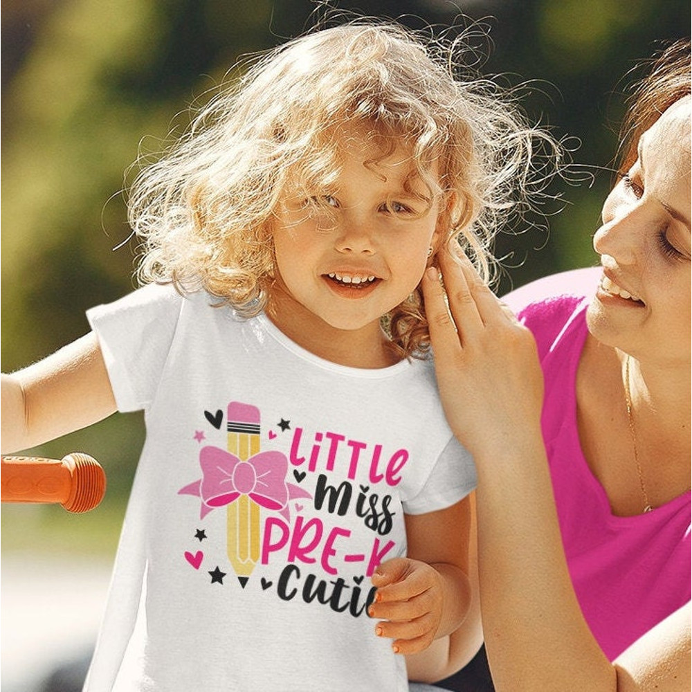 Little Miss Pre-K Cutie Svg, Back To School Svg, Pre-K Shirt Design, Preschool svg, First Day of School Cut Files - 2.jpg