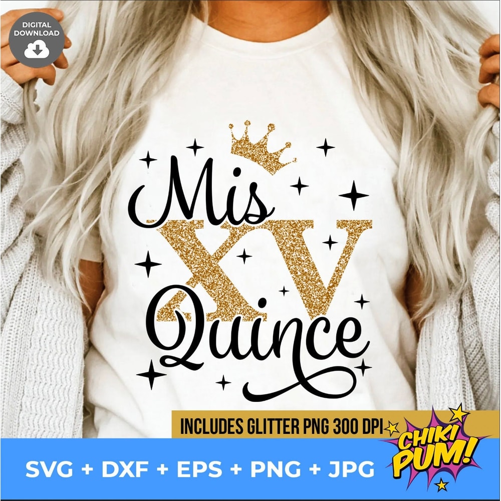 Mis quince SVG, Mis XV, Quinceañera SVG, Mis quince Cricut files svg, Silohuete, Instant download - 1.jpg