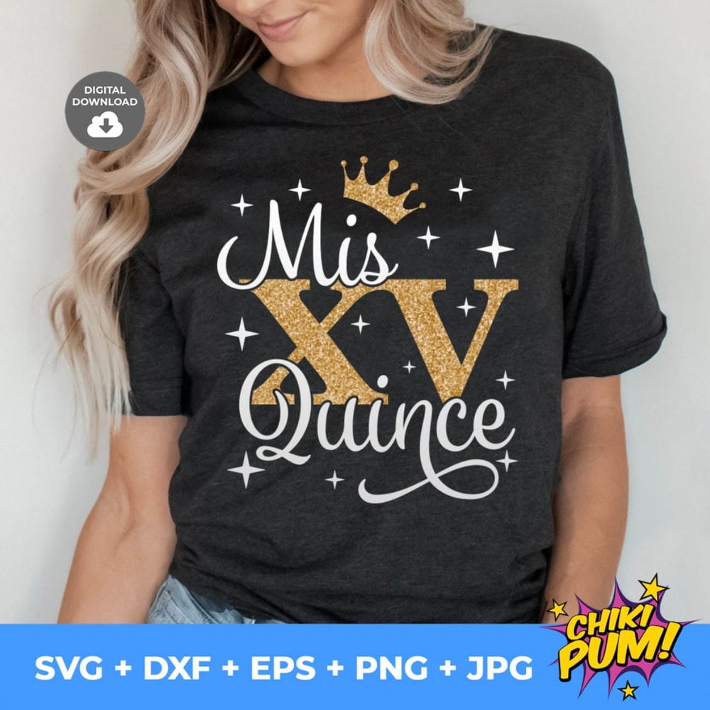 Mis quince SVG, Mis XV, Quinceañera SVG, Mis quince Cricut files svg, Silohuete, Instant download - 4.jpg