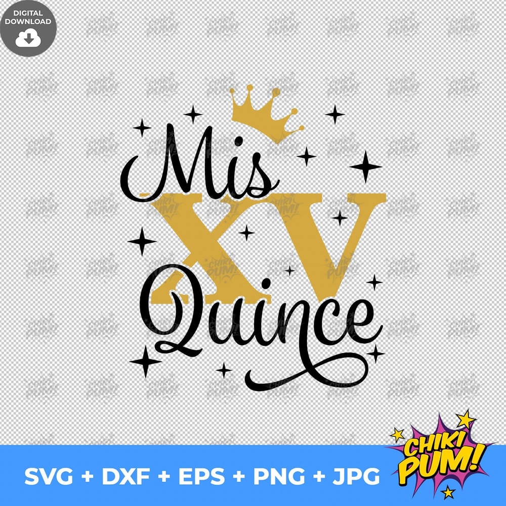 Mis quince SVG, Mis XV, Quinceañera SVG, Mis quince Cricut files svg, Silohuete, Instant download - 5.jpg