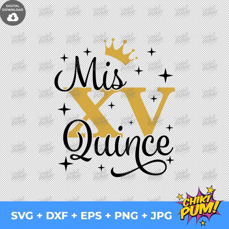 Mis quince SVG, Mis XV, Quinceañera SVG, Mis quince Cricut files svg, Silohuete, Instant download - 5.jpg
