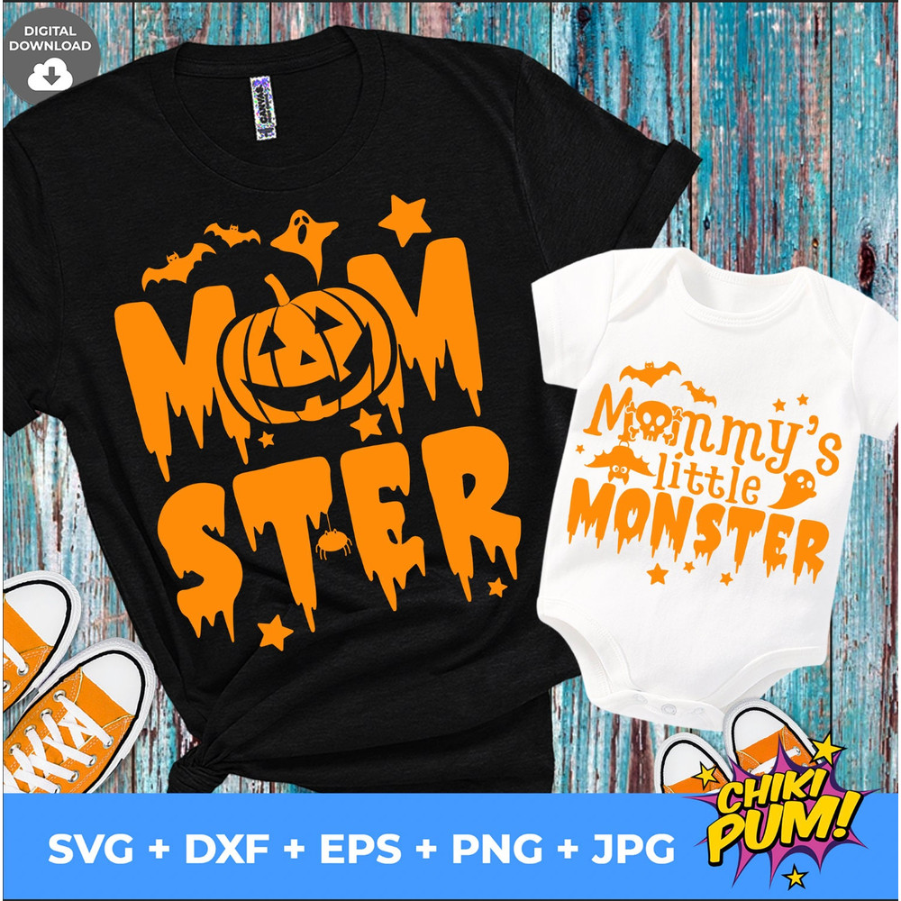 Mommy's Little Monster And Momster Svg Cut Files, Funny Halloween Quote, Halloween Saying, Halloween Quotes Bundle, svg, png, dxf, eps, jpg - 3.jpg
