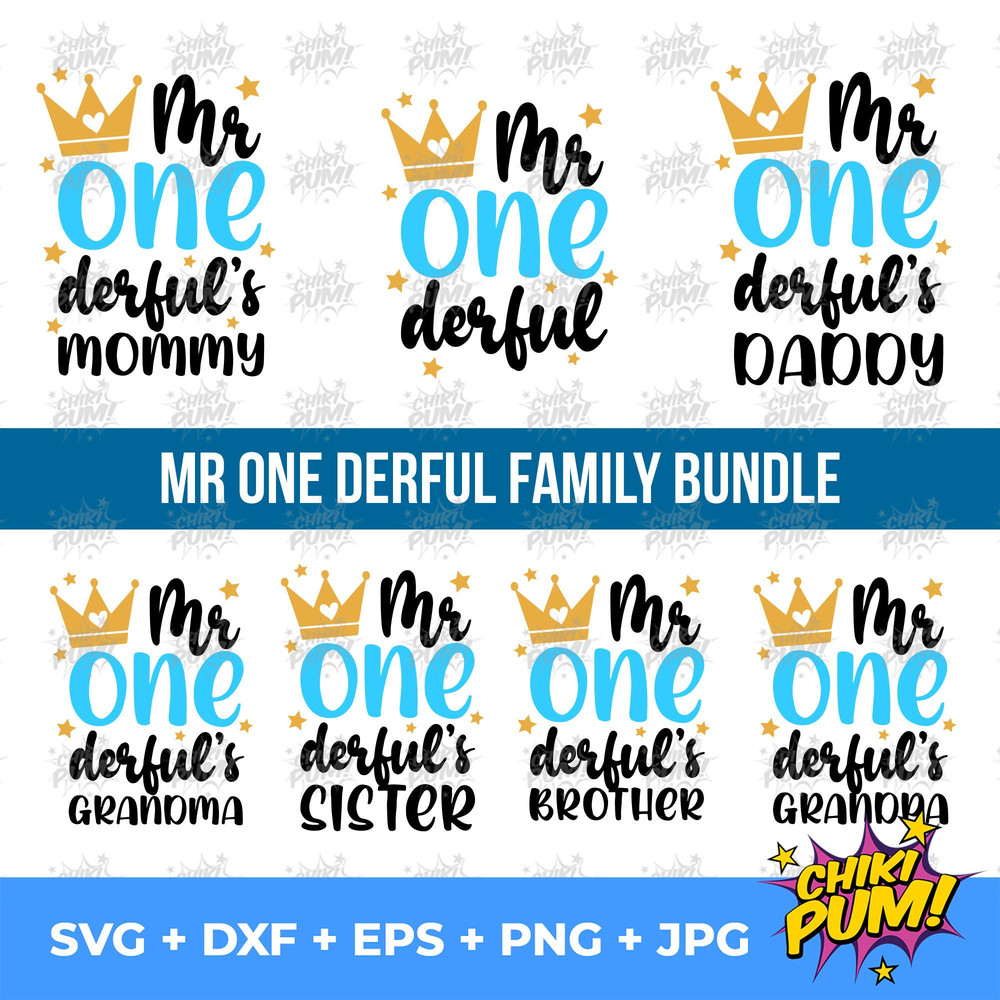 Mr One Derful svg, Mr Onederful Family Bundle, Birthday boy svg, 1st birthday svg, Family birthday svg, First birthday svg, Baby Birthday - 2.jpg